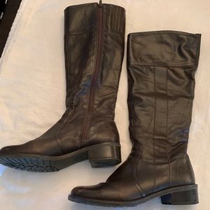 Brown leather, riding boot